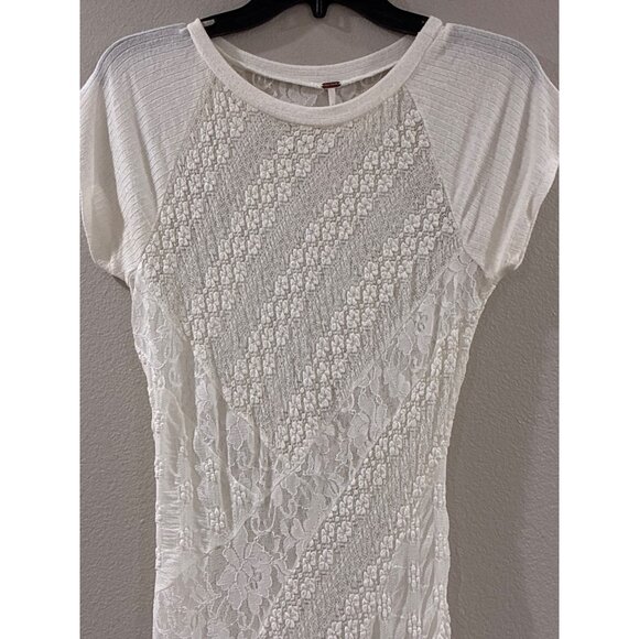 Free People Dress Cypress Bohemian Lace Maxi Ivory white size small No Slip - Picture 6 of 11